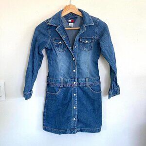 TOMMY HILFIGER DENIM JEAN LONG SLEEVE DRESS KIDS SIZE 8